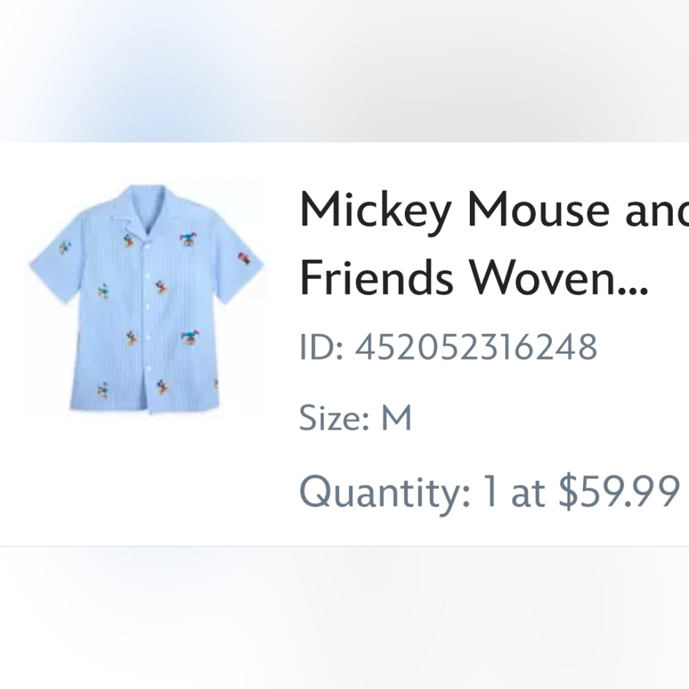 Disney Light Blue Kids Button Down Shirt with Mickey Mouse